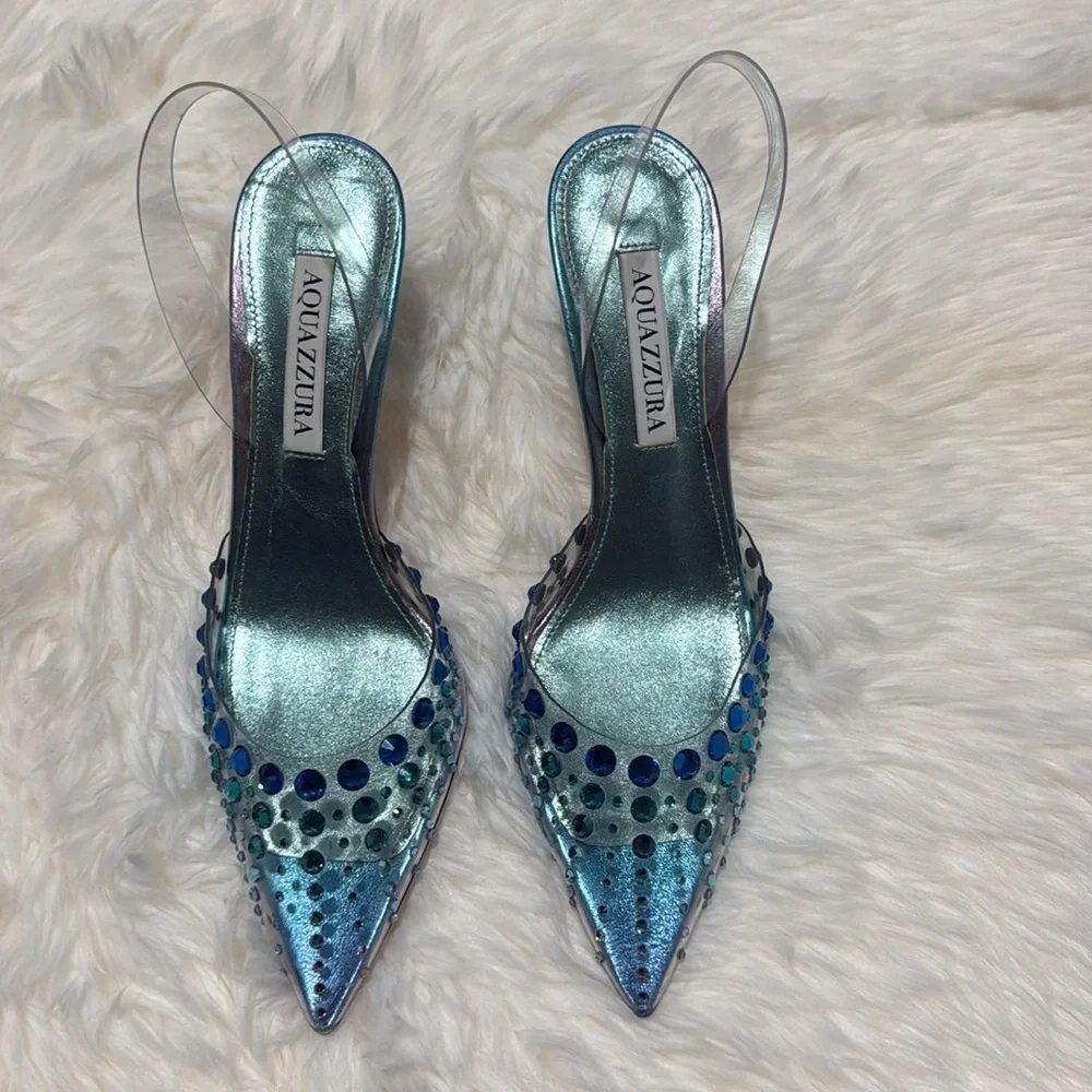 New Aquazzura starburst sling pumps Size 36US